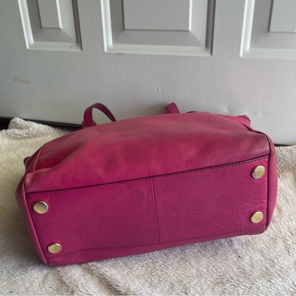 FOSSIL Magenta Leather SYDNEY Tote Bag Purse - Picture 5 of 16